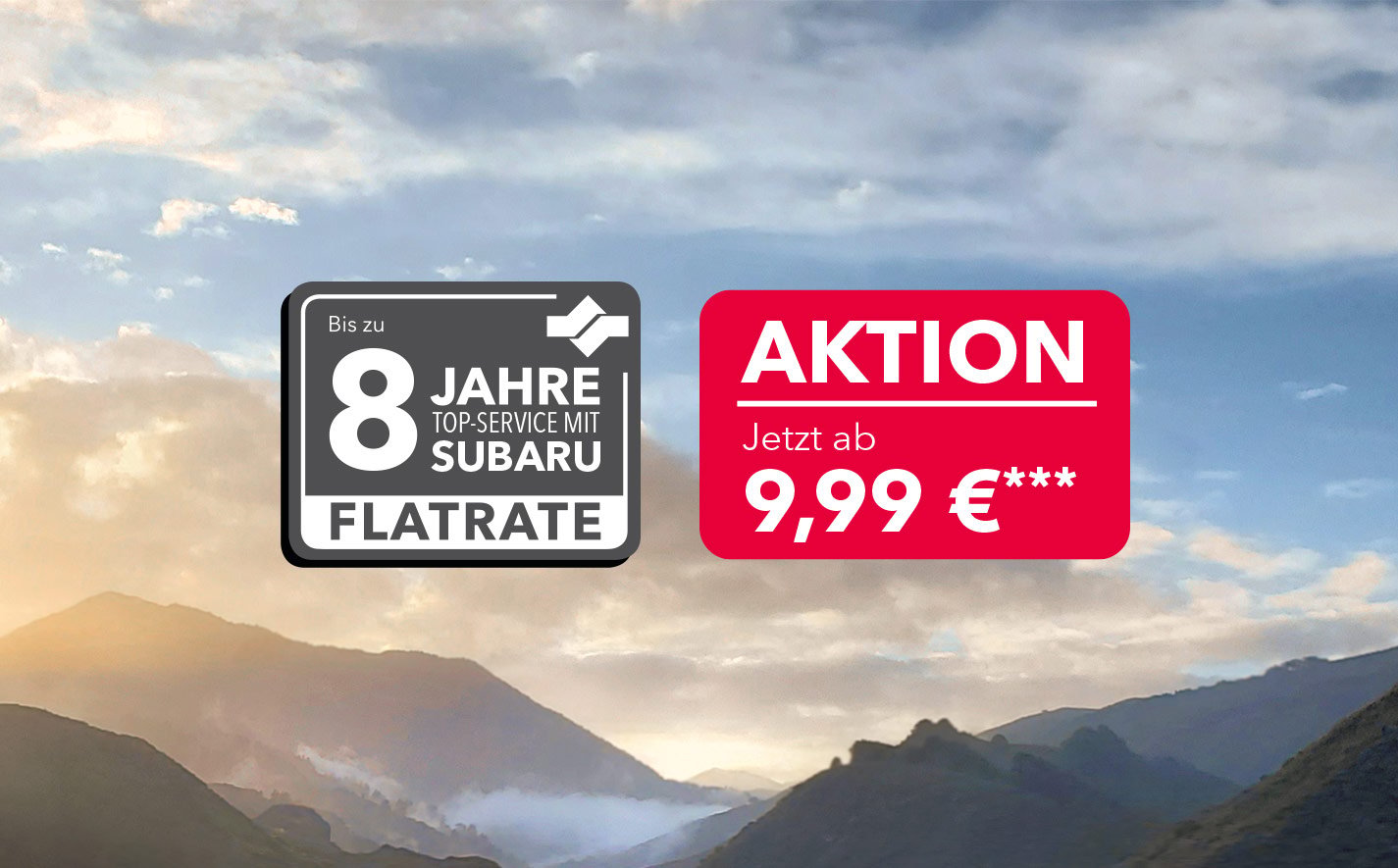 Subaru Top-Service Flatrate Signet und Aktionsbanner ab 1,99 Euro