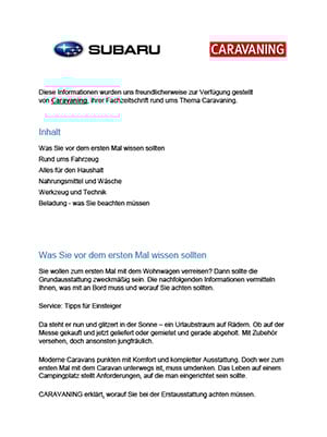 Tipps und Tricks des Caravaning