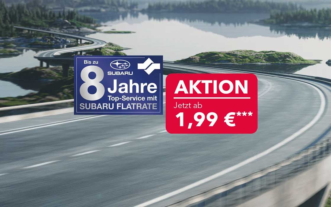 Subaru Top-Service Flatrate Signet und Aktionsbanner ab 1,99 Euro