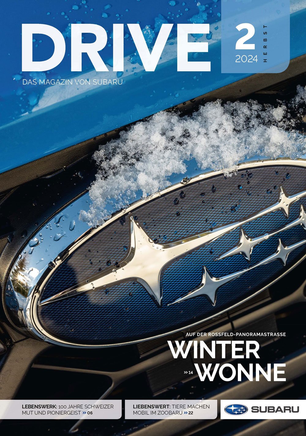 Titelseite des Subaru Drive-Magazins. Ausgabe 02 aus 2024