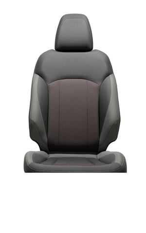 Sitz mit Stoffpolster in schwarz/grau