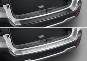 Outback Stoßfängerschutzleiste in Kunststoff und Aluminiumoptik mit Subaru Schriftzug