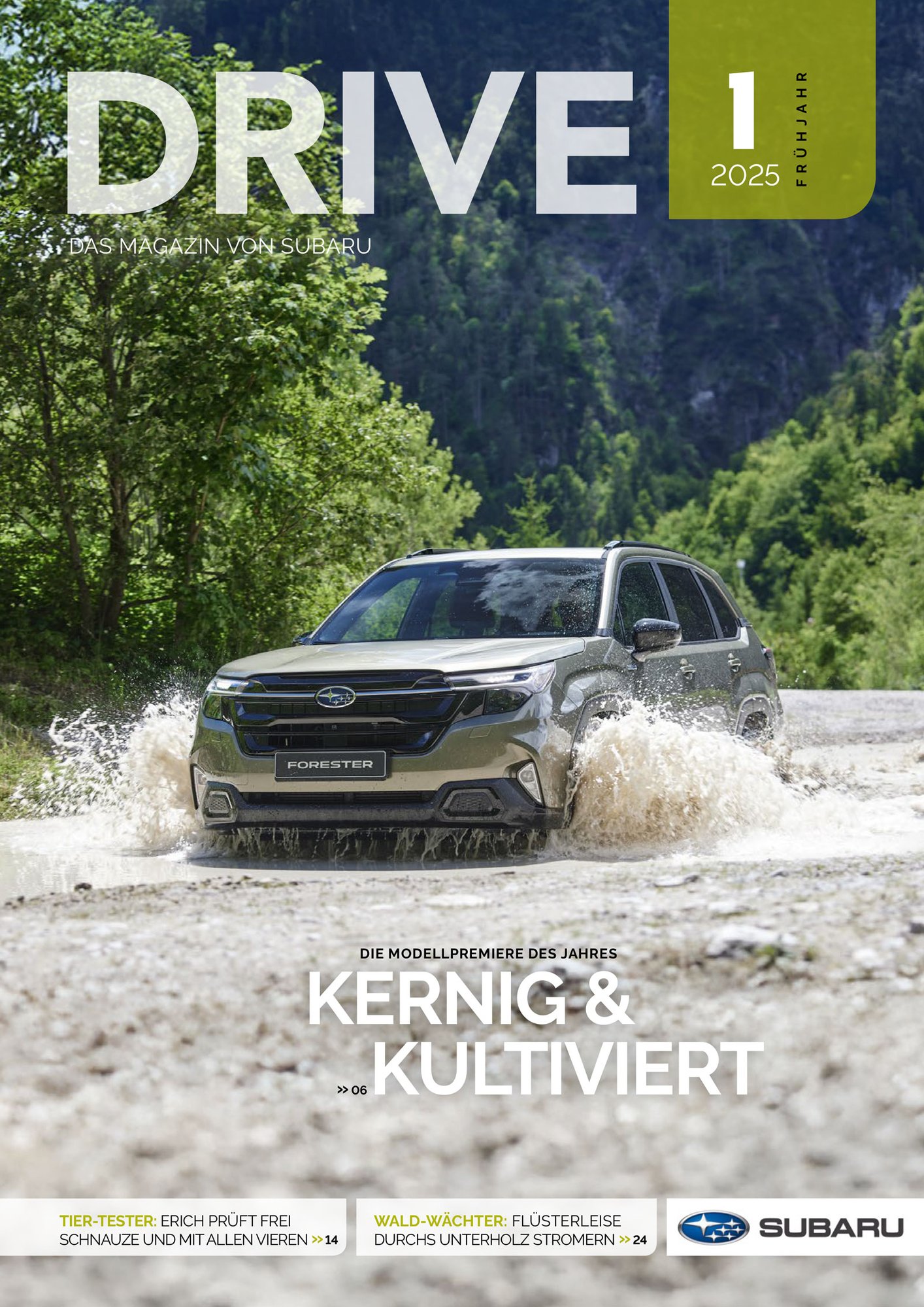 Titelseite des Subaru Drive-Magazins. Ausgabe zwei aus 2025