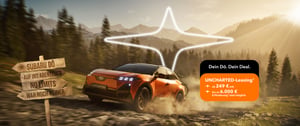 Subaru UNCHARTED mit Subaru Logo im Hintergrund und Leasing-Informationen
